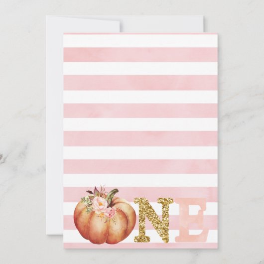 Rustic Fall Pumpkin 1. Geburtstag Einladung (Rückseite)