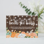 Rustic Fall Pumpkin Baby Dusche bringen Buch Einladung (Stehend Vorderseite)