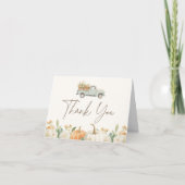 Rustic Fall Pumpkin Baby Dusche Dankeskarte (Vorderseite)