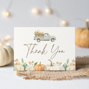 Rustic Fall Pumpkin Baby Dusche Dankeskarte