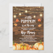 Rustic Fall Pumpkin Baby Dusche Einladung (Vorderseite)