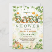 Rustic Fall Pumpkin Baby Dusche Einladung (Vorderseite)
