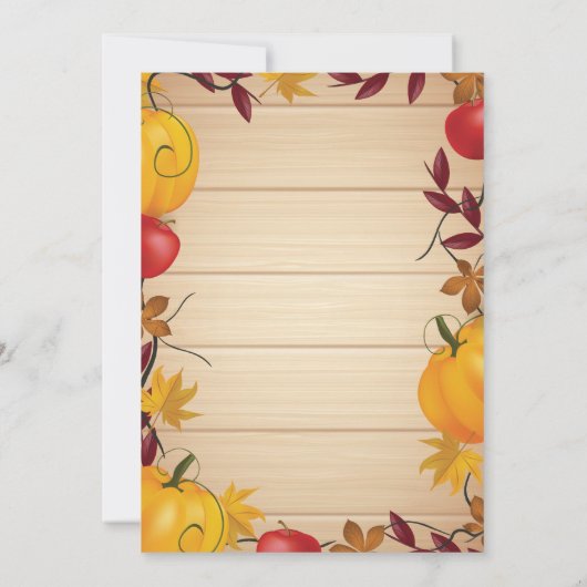 Rustic Fall Pumpkin Baby Dusche Einladung (Rückseite)