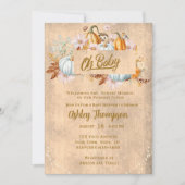 Rustic Fall Pumpkin Baby Dusche Einladung (Vorderseite)