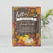 Rustic Fall Pumpkin Baby Dusche Einladung (Stehend Vorderseite)
