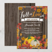 Rustic Fall Pumpkin Baby Dusche Einladung (Vorne/Hinten)