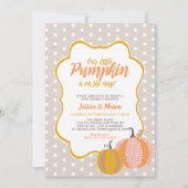 Rustic Fall Pumpkin Baby Dusche Einladung (Vorderseite)