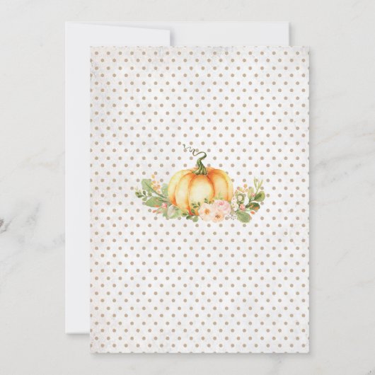 Rustic Fall Pumpkin Baby Dusche Herbst Blütendusch Einladung (Rückseite)