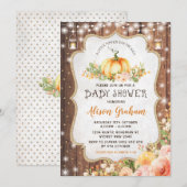 Rustic Fall Pumpkin Baby Dusche Herbst Blütendusch Einladung (Vorne/Hinten)