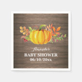 Rustic Fall Pumpkin Baby Dusche Napkin Serviette (Vorderseite)