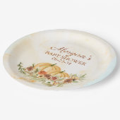 Rustic Fall Pumpkin Baby Dusche Pappteller (Schrägansicht)