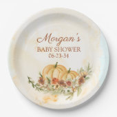 Rustic Fall Pumpkin Baby Dusche Pappteller (Vorderseite)