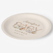 Rustic Fall Pumpkin Baby Dusche Pappteller (Schrägansicht)