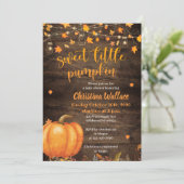 Rustic Fall Pumpkin Baby Shower Einladungen (Stehend Vorderseite)