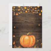 Rustic Fall Pumpkin Baby Shower Einladungen (Rückseite)