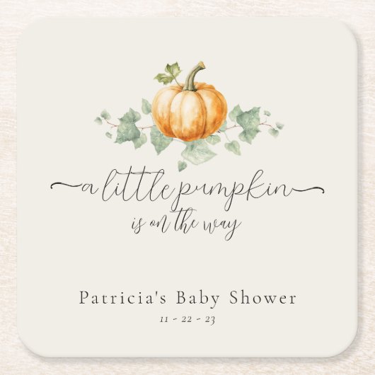 Rustic Fall Pumpkin Baby Showroom Untersetzer (Vorderseite)