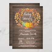 Rustic Fall Pumpkin Babydusche Einladungskarte Einladung (Vorne/Hinten)