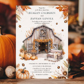 Rustic Fall Pumpkin Barn Wedding Einladung