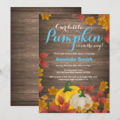 Rustic Fall Pumpkin Boy Baby Dusche Einladung (Vorne/Hinten)