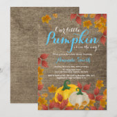 Rustic Fall Pumpkin Boy Baby Dusche Einladung (Vorne/Hinten)