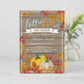 Rustic Fall Pumpkin Boy Baby Dusche Einladung (Stehend Vorderseite)