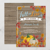 Rustic Fall Pumpkin Boy Baby Dusche Einladung (Vorne/Hinten)