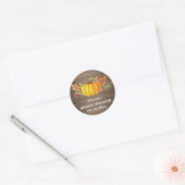 Rustic Fall Pumpkin Brautparty Vielen Dank Runder Aufkleber (Umschlag)