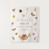 Rustic Fall Pumpkin Brautparty Willkommen Hintergr Wandteppich (Vorderseite)