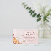 Rustic Fall Pumpkin Bridal Rezept Begleitkarte (Stehend Vorderseite)