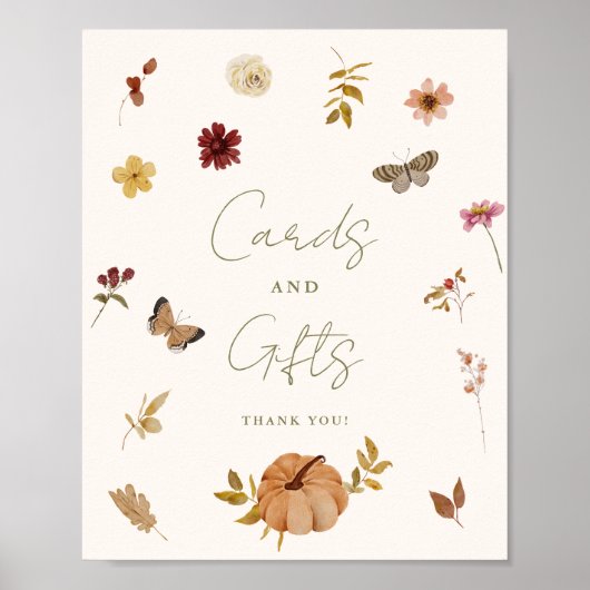 Rustic Fall Pumpkin Cards und Giftzeichen Poster (Vorne)