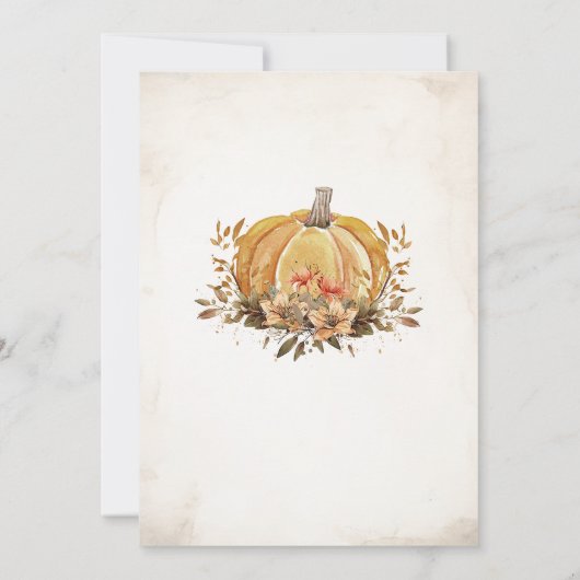 Rustic Fall Pumpkin Erntedank Dinner Einladung (Rückseite)