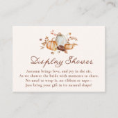 Rustic Fall Pumpkin Floral Bridal Display Shower Begleitkarte (Vorderseite)