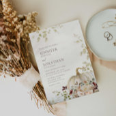 Rustic Fall Pumpkin Floral Wedding Foto Einladung