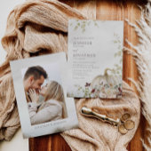 Rustic Fall Pumpkin Floral Wedding Foto Einladung