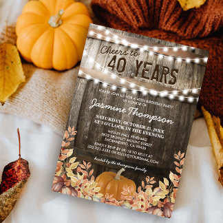 Rustic Fall Pumpkin Geburtstagsparty Einladung