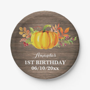 Rustic Fall Pumpkin Geburtstagsparty Papier Platte Pappteller