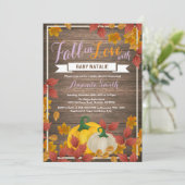 Rustic Fall Pumpkin Girl Baby Dusche Einladung (Stehend Vorderseite)