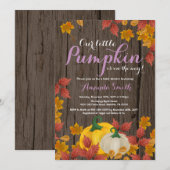 Rustic Fall Pumpkin Girl Baby Dusche Einladung (Vorne/Hinten)