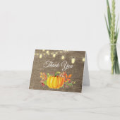 Rustic Fall Pumpkin Herbst Danke Karte (Vorderseite)