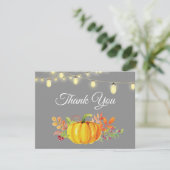 Rustic Fall Pumpkin Herbst Danke Karte (Stehend Vorderseite)