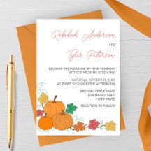Rustic Fall Pumpkin Hochzeit Einladung