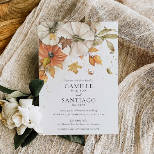 Rustic Fall Pumpkin Hochzeit Einladung