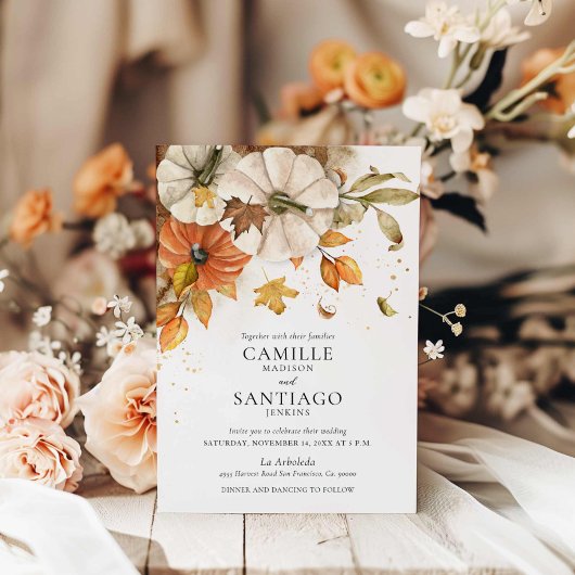 Rustic Fall Pumpkin Hochzeit Einladung