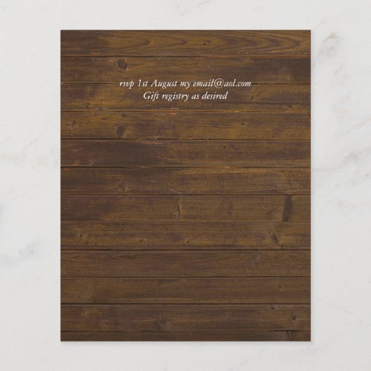 Rustic Fall Pumpkin Hochzeitbudget Einladungen (Rückseite)