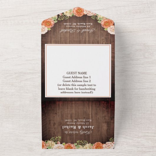 Rustic Fall Pumpkin Jar Lights Wedding All In One Einladung (Außenbereich)