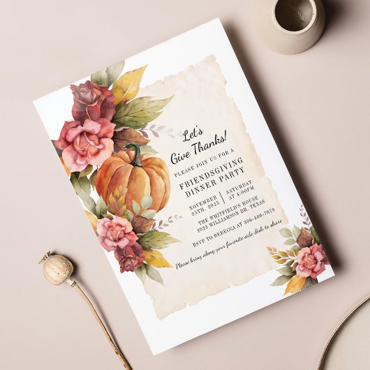 Rustic Fall Pumpkin Lasse Danke an die Freunde Mitteilungskarte