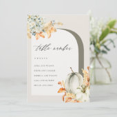 Rustic Fall Pumpkin Leafing Seatmap Table Card Car Dankeskarte (Stehend Vorderseite)