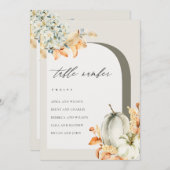 Rustic Fall Pumpkin Leafing Seatmap Table Card Car Dankeskarte (Vorne/Hinten)