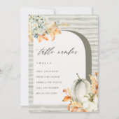 Rustic Fall Pumpkin Leafing Seatmap Table Card Car Dankeskarte (Vorderseite)