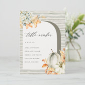 Rustic Fall Pumpkin Leafing Seatmap Table Card Car Dankeskarte (Stehend Vorderseite)